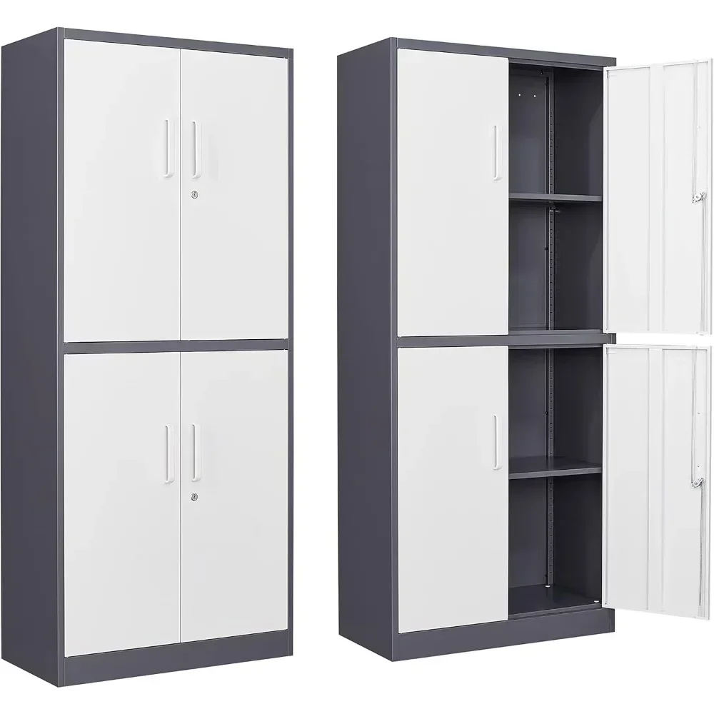 Locking Cabinet with 4 Doors and 2 Adjustable Shelves,71