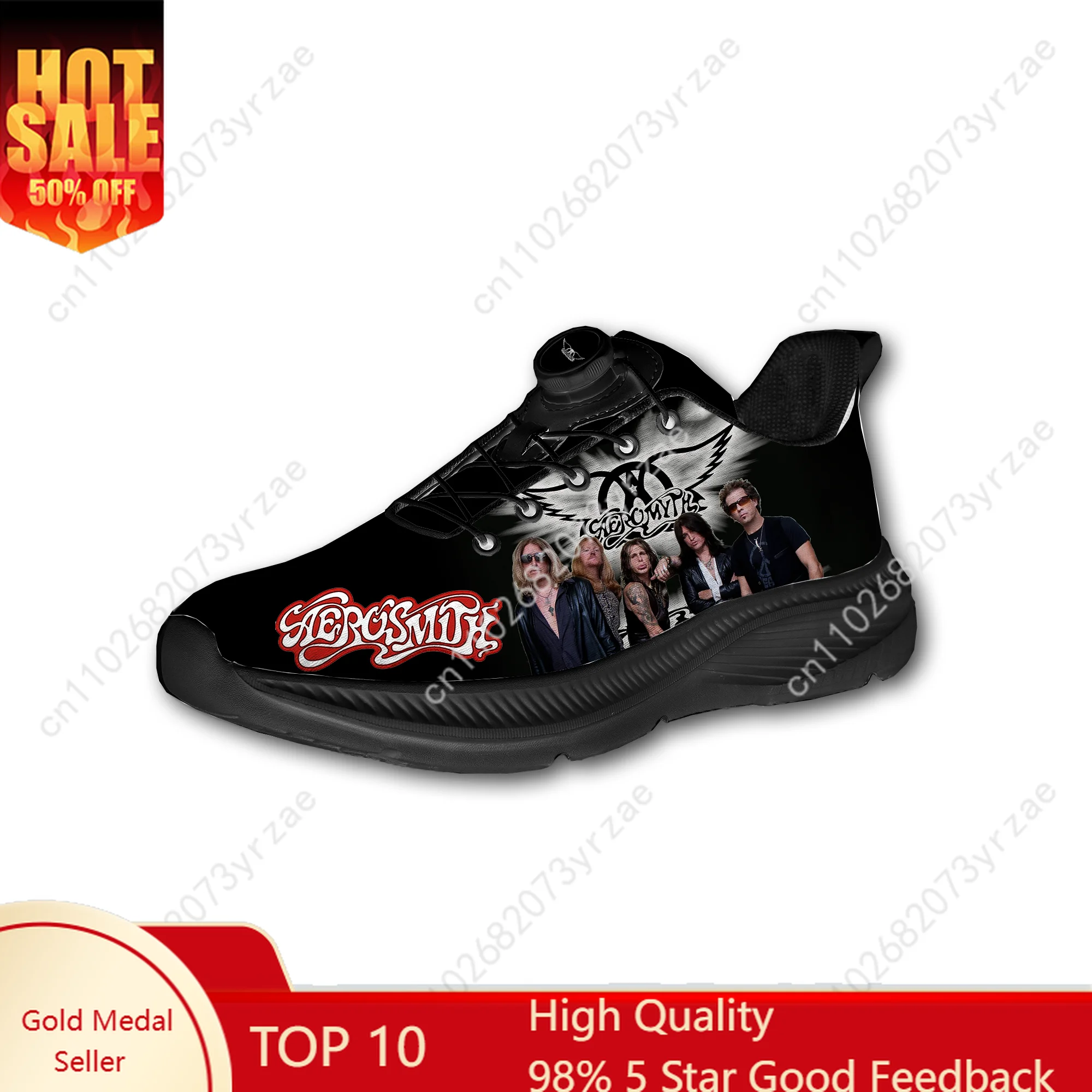 

Aerosmith Customized Men Women Laceless Rotating Button Walking Shoe High-quality Fashion Lightweight Sports Shoes Custom Images
