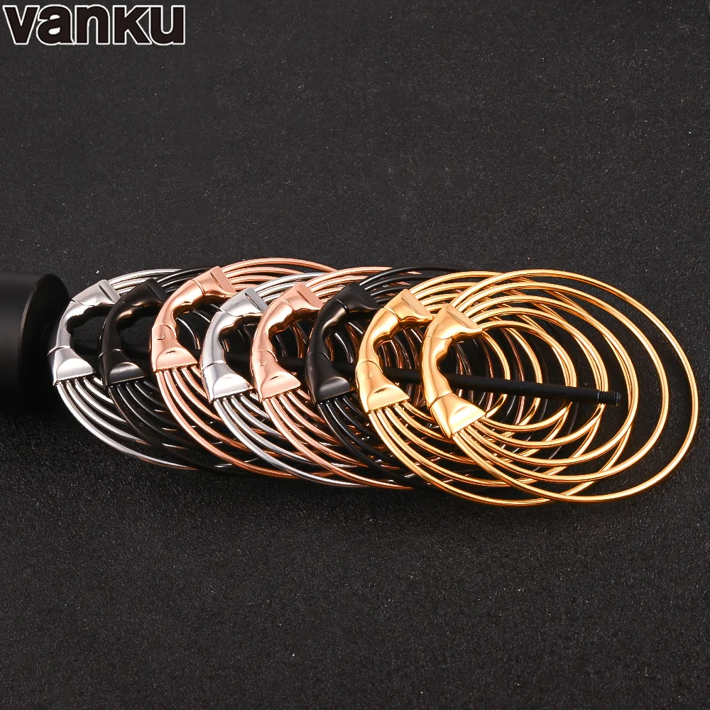 Vanku 10pc Fashion Pearmulti-turn geometry Hoop Earring Gauges Piercing Body Ear Plugs Tunnels Expanders Stretchers