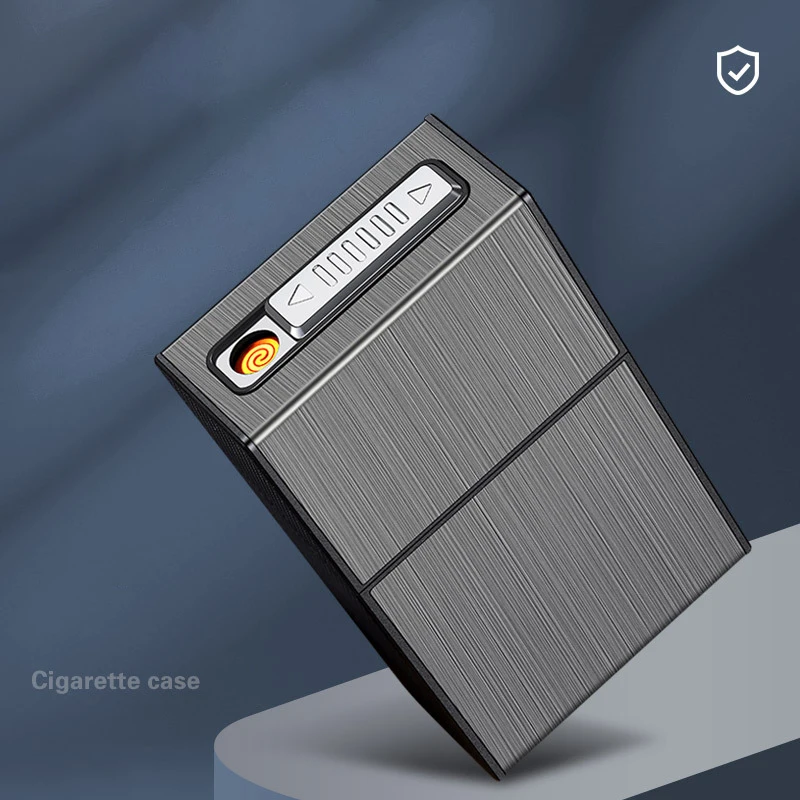 20 Thick Cigarette Case Tungsten Wire Igniter USB Charging Lighter Outdoor Waterproof and Moisture proof Electronic Lighters New view 4