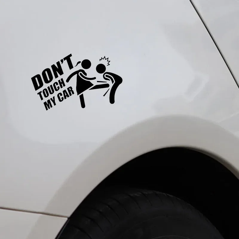 DON'T TOUCH MY CAR-calcomanía de vinilo para coche, pegatina personalizada de dibujos animados divertidos, decoración de estilo de coche, 16CM * 10CM