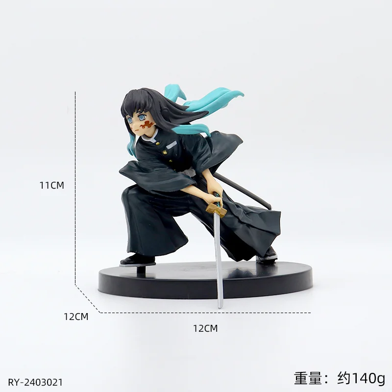 Figuras de acción Demon Slayer Tanjirou Nezuko Zenitsu Kanroji Mitsuri Muichirou Uzui Tengen figura de Anime colección modelo muñeca de juguete