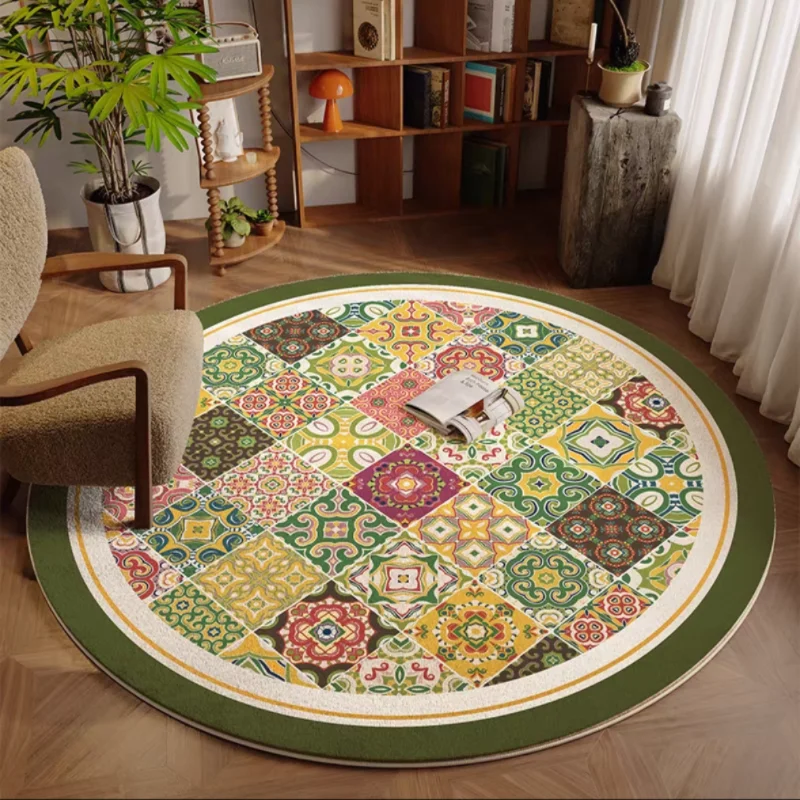 American-style Round Carpet. A High - end Floor Mat for Living Room Sofas, Bedrooms, and Studies.
