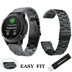 Quick Fit 22mm 26mm Stainless Stee Strap For Garmin Watch Fenix 7X 7 Solar 6x Pro/Fenix 6 Pro /Fenix 6 Sapphire /Forerunner 935