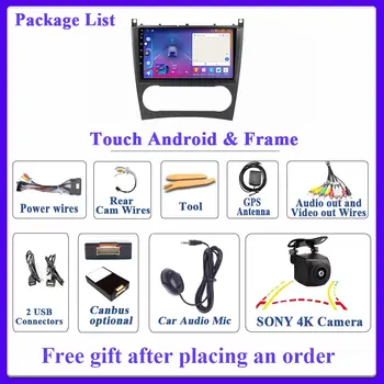 Android 14 pro Mercedes Benz W203 W209 C180 C200 C220 C230 2005-2009 videopřehrávač autorádia stereo GPS carplay bez 2din video 8 nejlepší prodej dotykové video pro Mercedes Benz C200 - №6