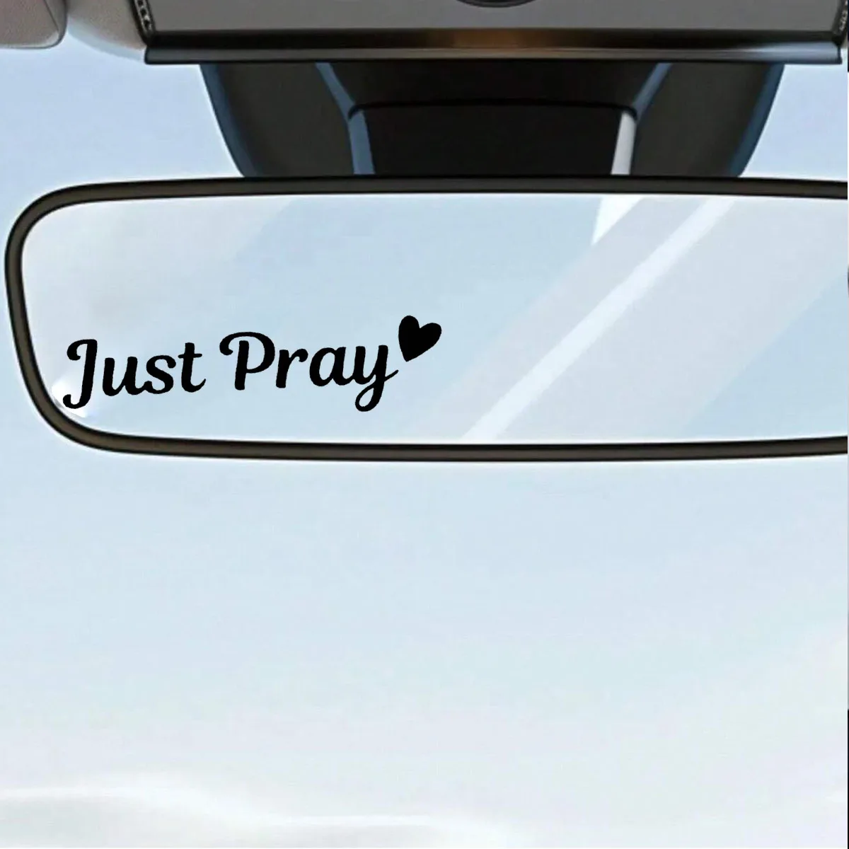 Just Pray Mirror Decals, Waterproof Stickers, Christian Stickers Stickers for Car Rear Window Laptops