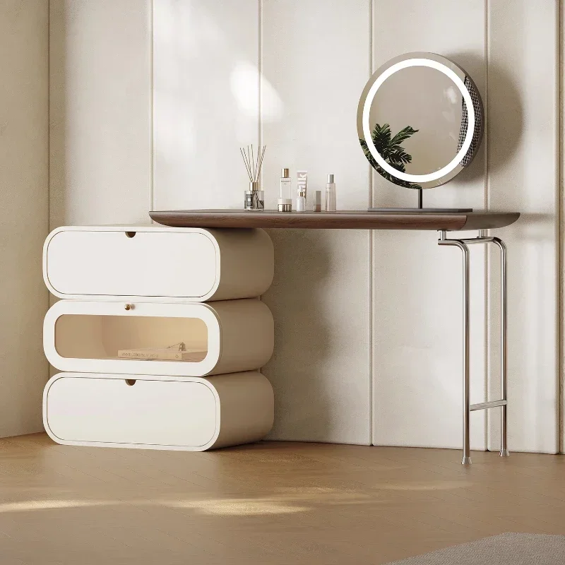 Bedroom Furniture Organiser Mirror Modern Vanity Table Luxury Desk Stool Desk Makeup Dressing Table Mirror Girl Living Room