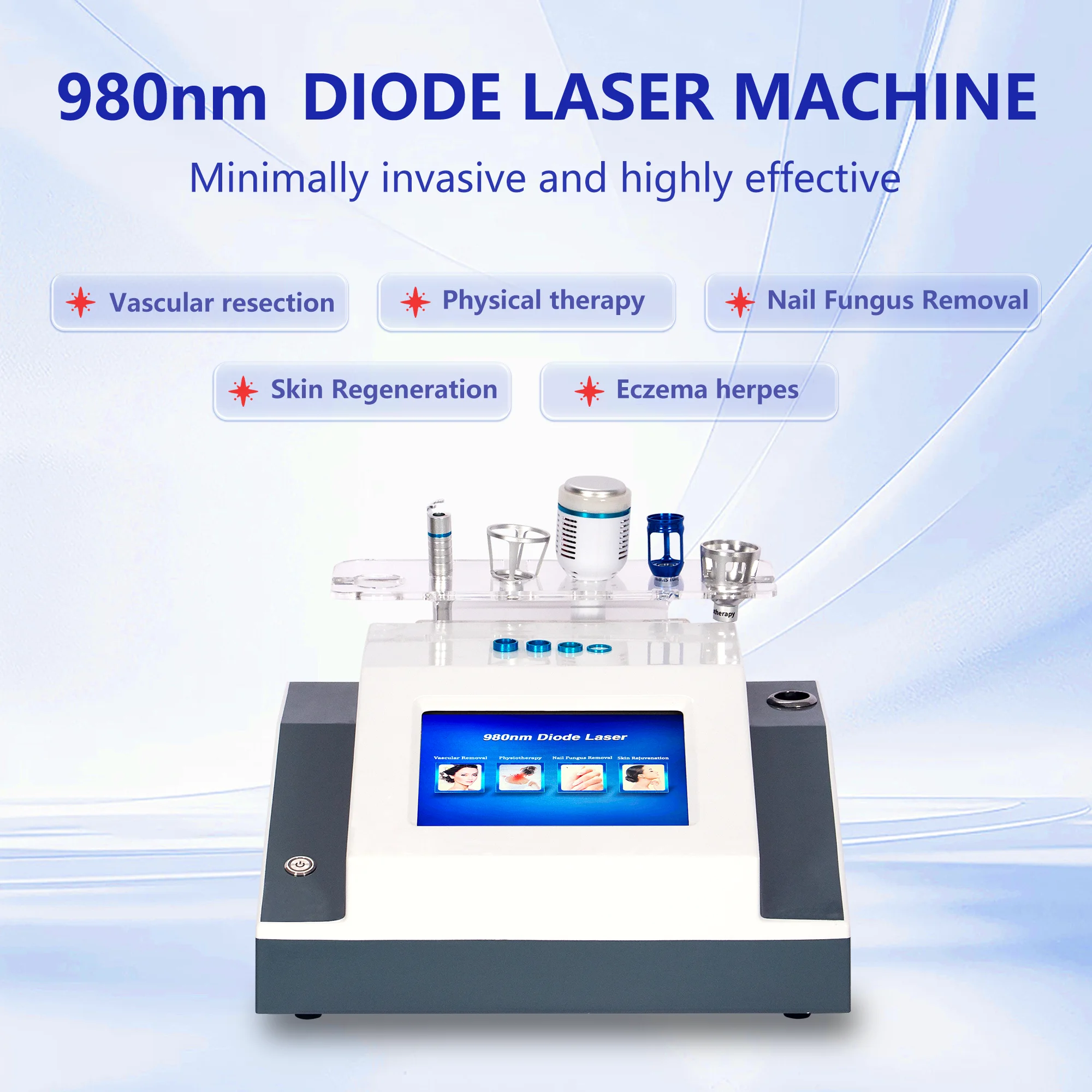 

2/4/5/6 in 1 980nm Diode Laser for Treating Onychomycosis Removing Spider Veins and Removing Fat and Rejuvenating Skin