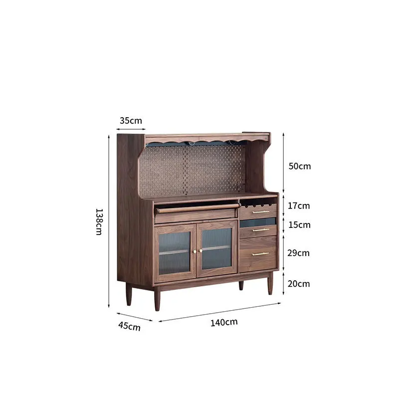 

Black walnut sideboard, modern and minimalist wall home storage cabinet