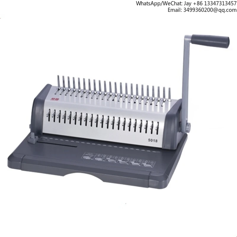 

WD-5018 Desktop A4 Size Rubber Ring 21 Holes Manual Punch Comb Binding Machine