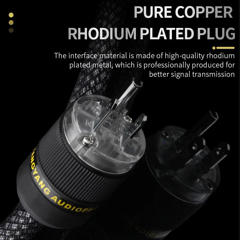 Kabel Daya AC Hi-End 6N OFC Berlapis Perak Audio Hifi Kabel Daya US/EU Filter Koneksi Kabel Daya Tembaga Murni Amplifier CD