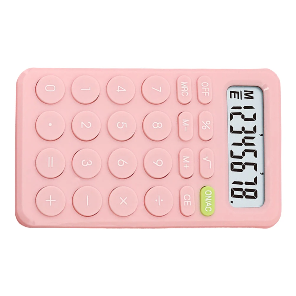 

Student Calculator Kids Office School Supply 8 Olive Green Plastic Non slip Base Round Button Compact Size Clear Display