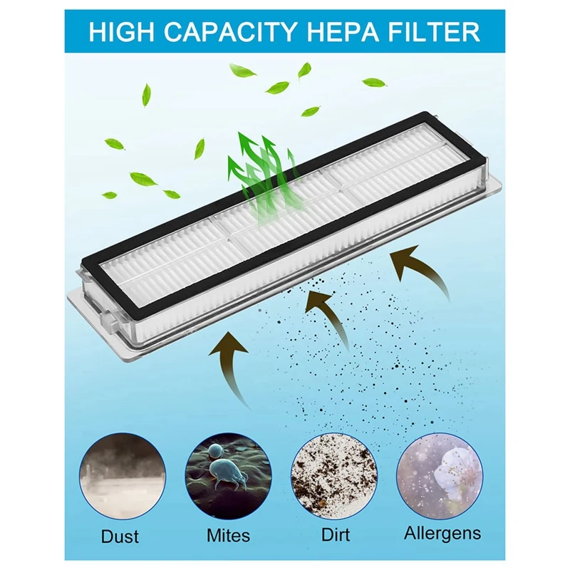 قطع غيار فرشاة رئيسية فرشاة جانبية فلتر HEPA لـ Dreame D9 D9 Max D9 Pro L10 Pro ملحقات المكنسة الكهربائية