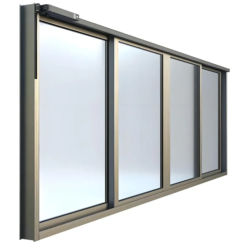 Customization 2 3 4 Tracks Aluminum or PVC Gliding Window Horizontal and Vertical Sliding Window 2 3 4 Panels Slider Window