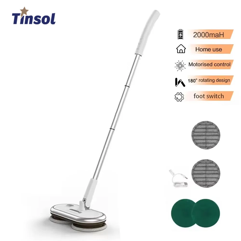 

tinsol New Cordless rotary mop cleaner automatic 2-in-1 wet and dry household cleaner ceiling door and window mopping machine