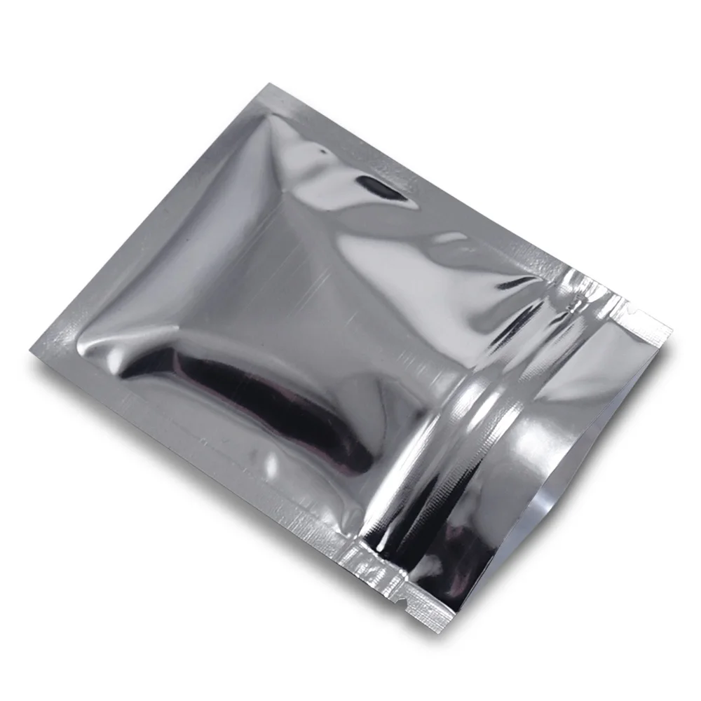 

Blank Solid Silver Opaque Aluminium Foil Self Seal Zipper Bag Heat Sealable Mylar Ziplock Dried Food Tea Smellproof Pack Pouch