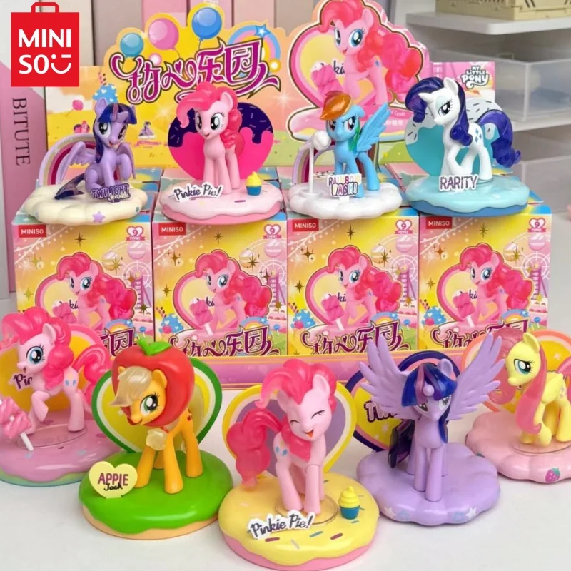 Blind Box Kawaii New My Little Pony Sweetheart Playground Anime Applejack Rarity Fluttershy Character Model Bedroom Gift