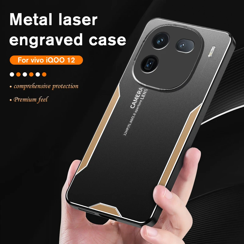 Metal Protective Phone case For Vivo iQOO 12 12 Pro 5G Full Lens Protect Back cover On for iQOO12 iQOO12Pro Anti Scratch coque