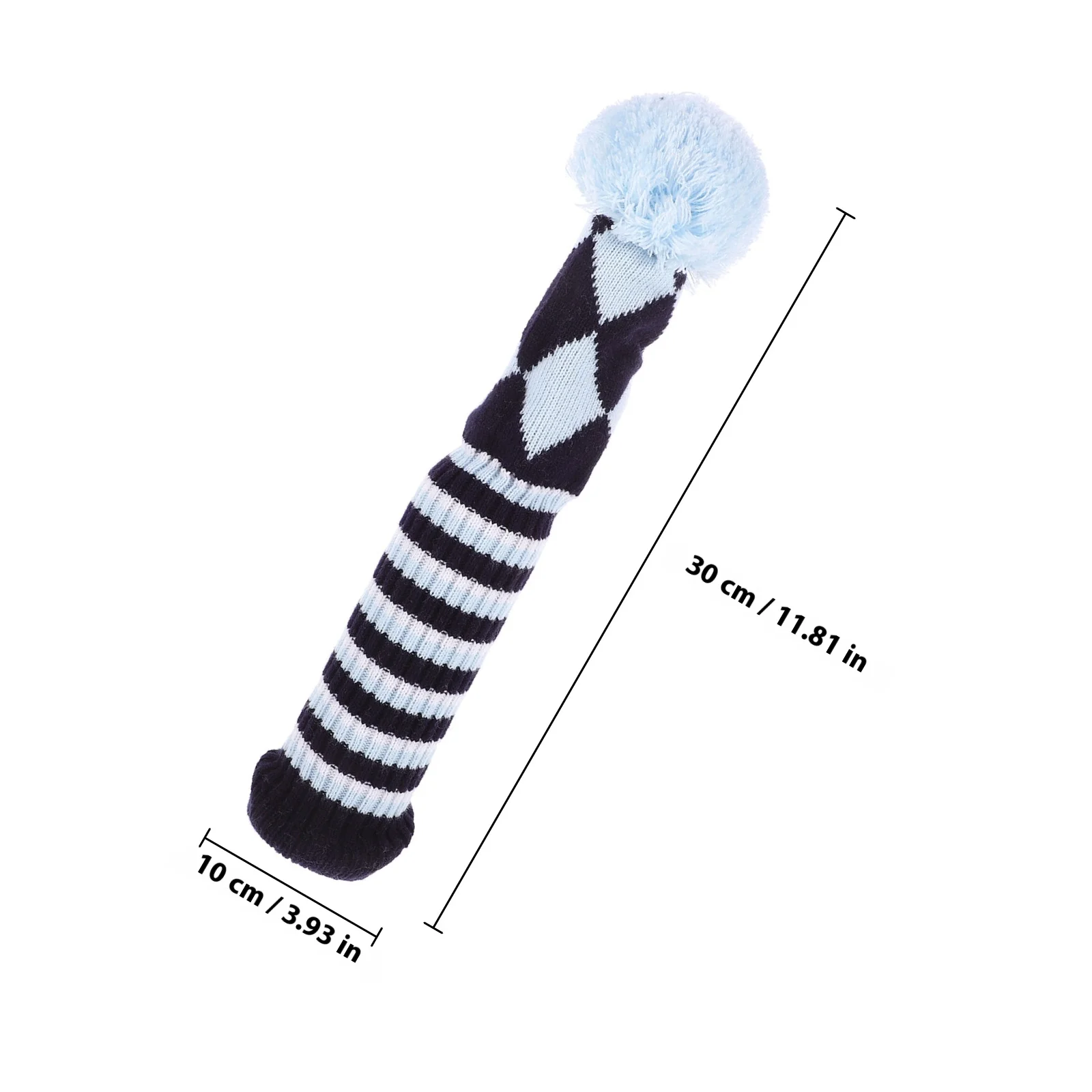 3 قطع من أغطية رأس نادي الجولف، غطاء رأس خشبي محبوك من القماش برقبة طويلة، غطاء رأس خشبي واقٍ باللون الأزرق الفاتح #6