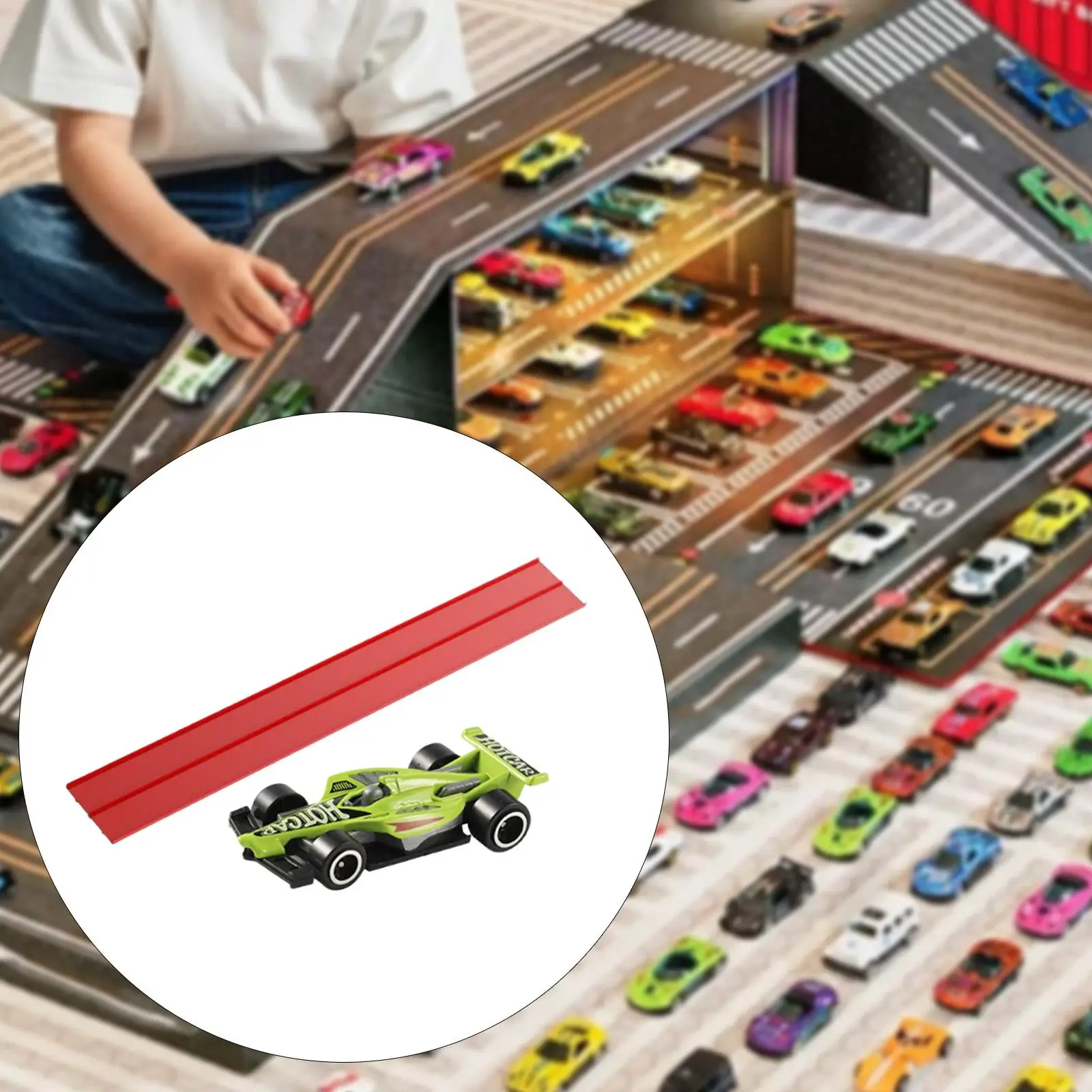 

3.9M Flexible Track with 4 Mini Diecast Cars Portable Strong Suction Cups