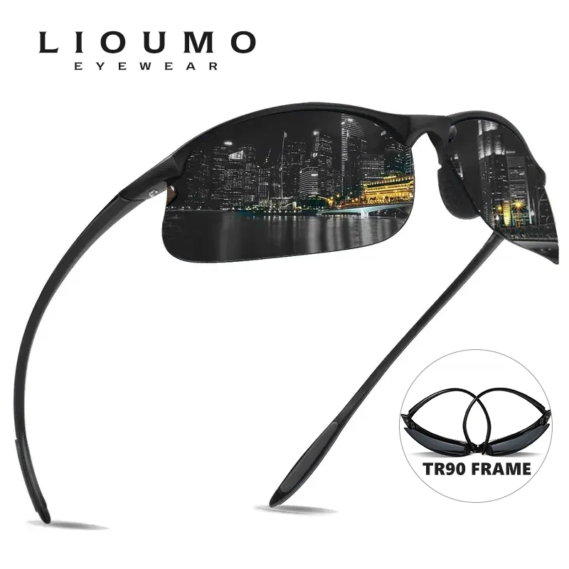 LIOUMO 2025 Ultralight Outdoor Sports Sunglasses Polarized Men TR90 Frame Glasses For Men Fishing Cycling Goggles zonnebril