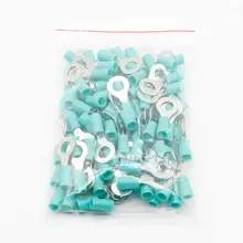50 or 100 PCS RV2-6 Insulated Ring Terminals #4