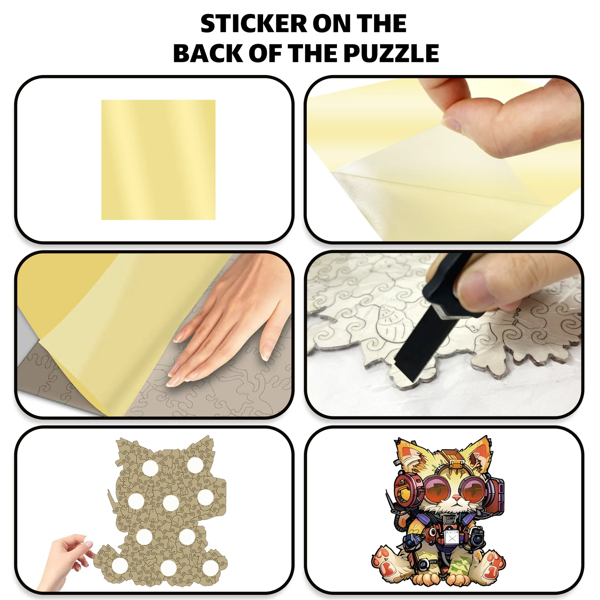 116/185 Stück Katzen-Holzpuzzle, unregelmäßig geformtes Puzzle, stressabbauendes Spiel, Geburtstag, Weihnachtsgeschenke für Katzenliebhaber, Heimdekoration