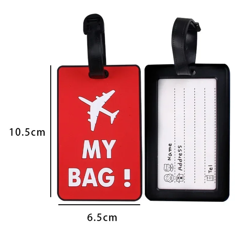 أزياء رسالة مطبوعة السفر العلامة لينة PVC لطيف الأمتعة علامة حقيبة علامة طائرة تسميات الأمتعة العلامات عطلة إكسسوارات السفر