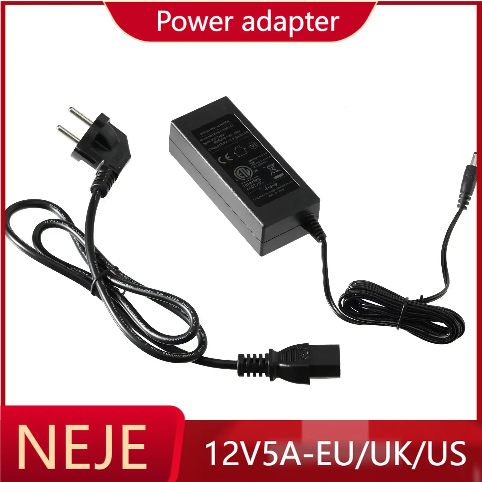 

NEJE Laser Machine 12V5A Power Adapter EU US UK Plug High Efficiency