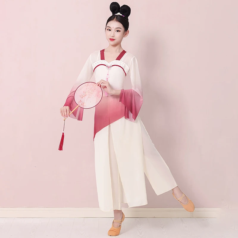 الأطفال يانغكو ملابس رقص فتاة صينية الشعبية Dancewear الاطفال الوطنية مروحة الرقص الملابس مظلة الرقص العرقية زي #2