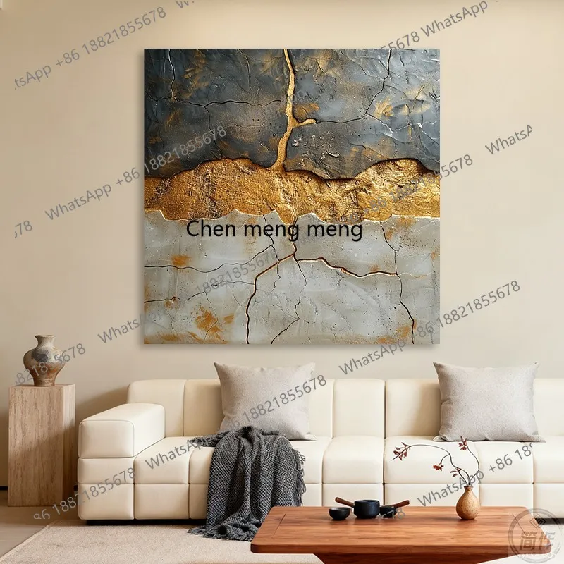

Modern living room decoration painting, entrance relief mural wood carving physical installation