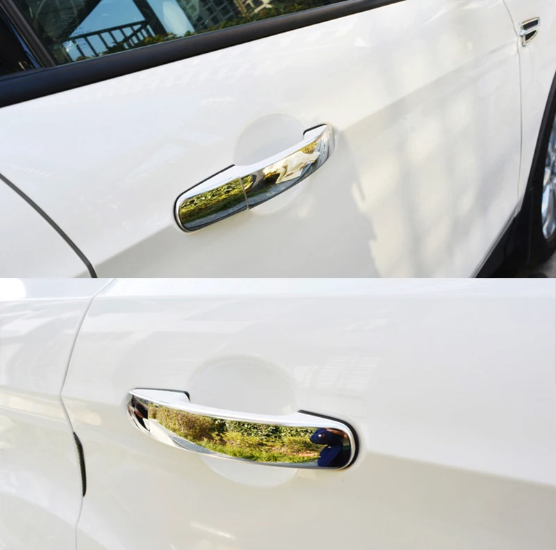 FIT FOR FORD FOCUS KUGA ESCAPE C-MAX CHROME STAINLESS DOOR HANDLE COVER TRIM MOLDING OVERLAY GARNISH CAP BEZEL STYLING PROTECTOR