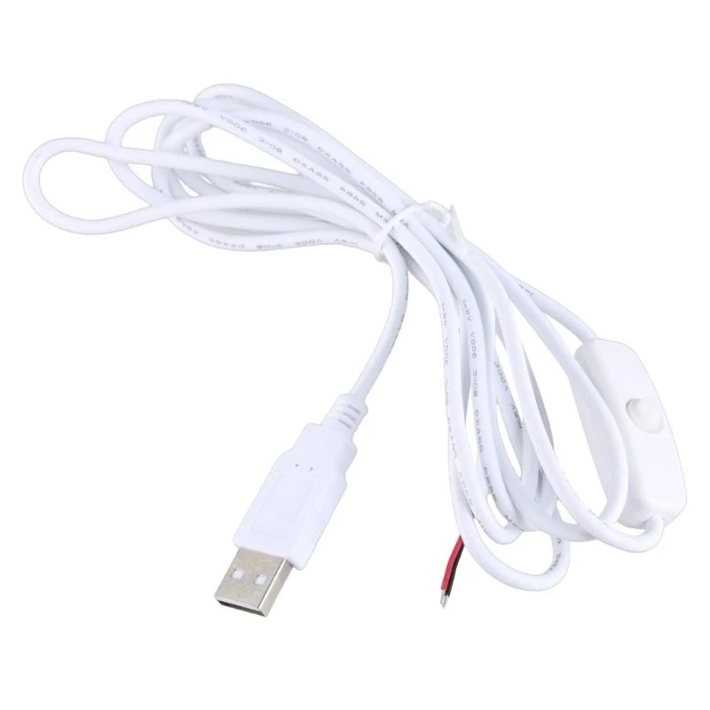 

USB Male Plug to 2Pin Bare Cable USB Male Plug to 2Pin Bare Wire Pigtail Open End Extension Cable Power Charging Wire