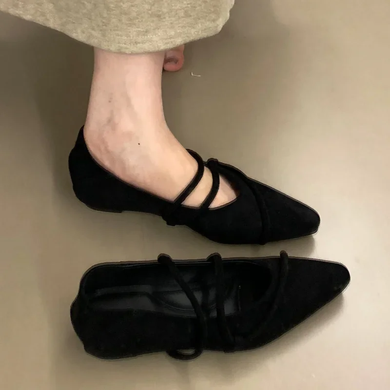 

Women Flats Shoes Suede New Pointed Toe Loafers Casual Shoes Designer 2025 Winter Fashion Woman Sneakers Shallow Cozy Zapatos
