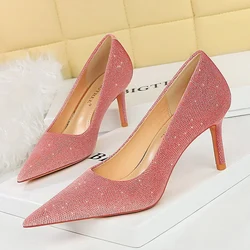 Spring New Fashion Women Heels Design Woman Pumps Stilettos Sexy High Heels 6 Colour Large Size 43 Female Shoes