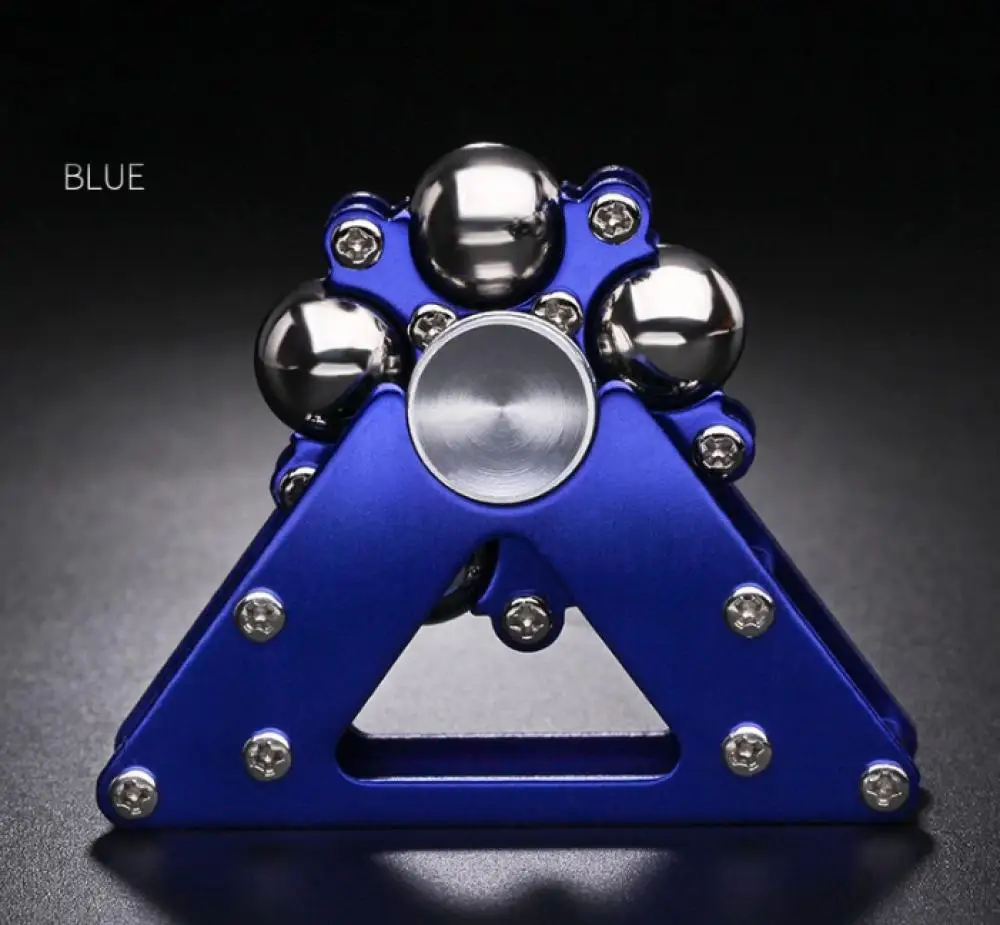 

Blue Stainless Steel Hand Twisting Spinning Top Gyro Gyroscope Spinner Top Toys Release Stress Finger Spinning Toys