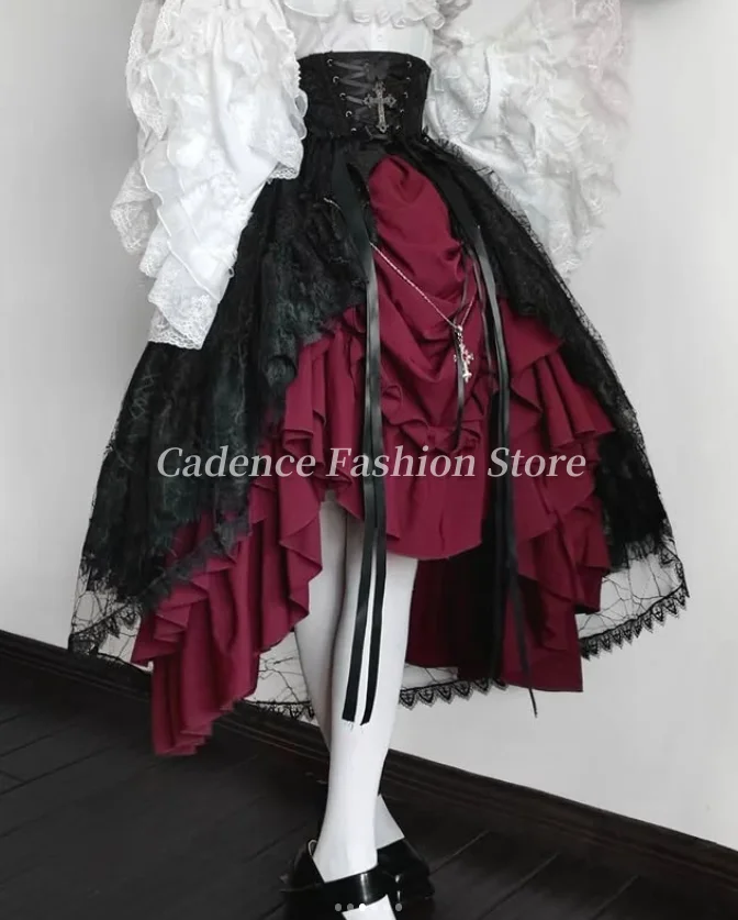 Индивидуальные готические платья для выпускного вечера в стиле Лолиты в викторианской оперы, корсет с расклешенными рукавами, вечерние платья в стиле рококо