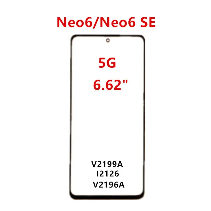 Neo5 Neo3 Touch Screen For Vivo IQOO Neo 6 SE 5 5S Lite 3 Front Panel LCD Display Outer Glass Cover Lens Repair Replace Parts