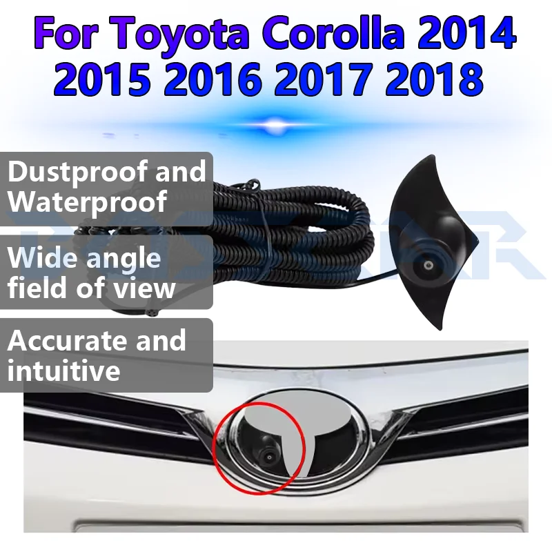 Para Toyota Corolla 2014 2015 2016 2017 2018 cámara de visión frontal logotipo del coche cámara AHD visión nocturna gran Ange 150 °   Monitor impermeable