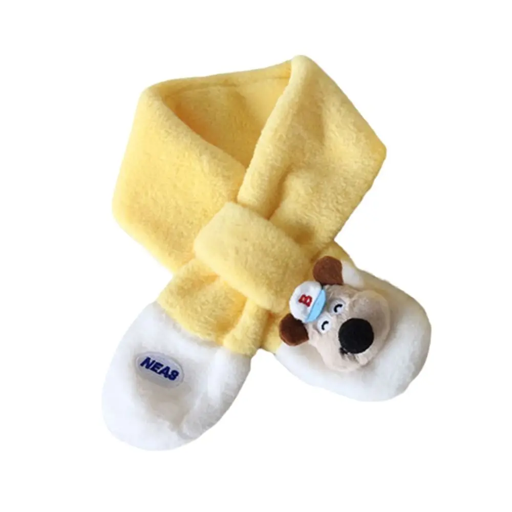 Fashion Kids Fur Collar Scarf Keep Warm Thicken Boys Girls Knitting Scarf Windproof Cartoon Winter Scarves Autumn Winter