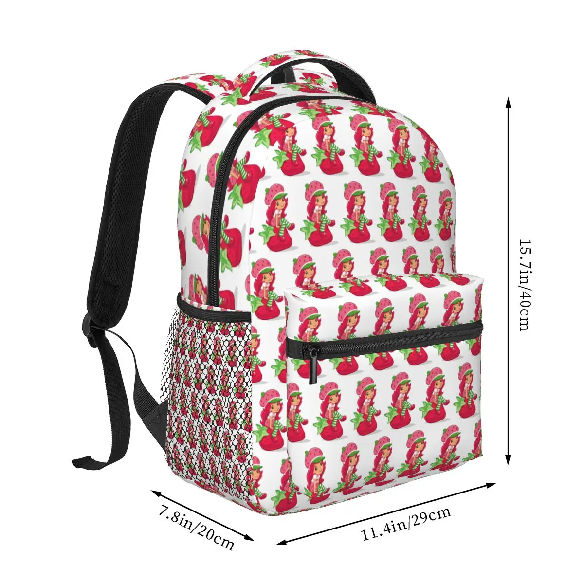 Strawberry Shortcake Girl Cartoon Anime Backpack Student Boys Girls BookBag School Bag Laptop Shoulder Bags for Men Women