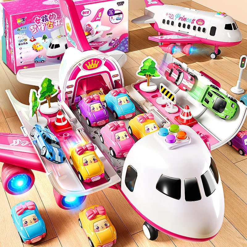 Zabawka samolot deformujący się w kształcie samolotu dla chłopca z muzyką, światłem, symulacją toru, napędem inercyjnym, duży rozmiar, samolot dla dzieci, zabawka samochodowa, prezenty dla dzieci.