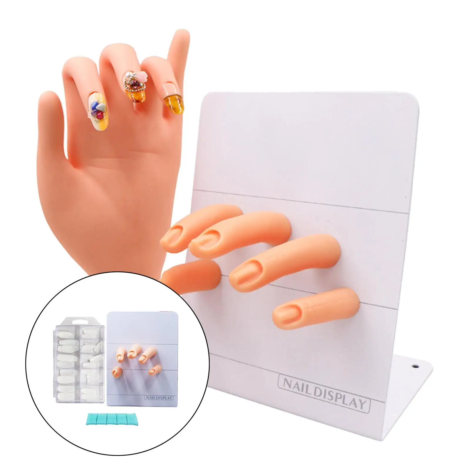 Nail Art Training Tool Maniküre liefern magnetische Kunststoff Silikon Trainings hand für Nagels tudio