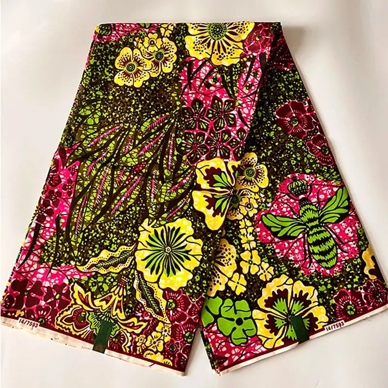 

2024 high quality 100% cotton African Holland wax fabric Ankara style Guaranteed wax fabric Ghana wax real fabric 6 yards