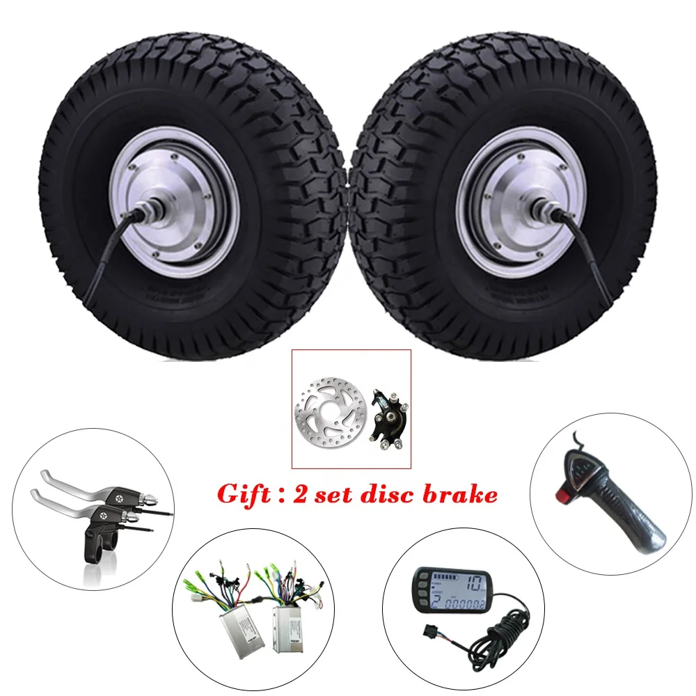 Dual Drive Scooter DIY Electric Bicycle Motor Kit 15'' 24V-48V 250W-800W 25-55KM/h BLDC Gear-less Electric Hub Motor Ebike