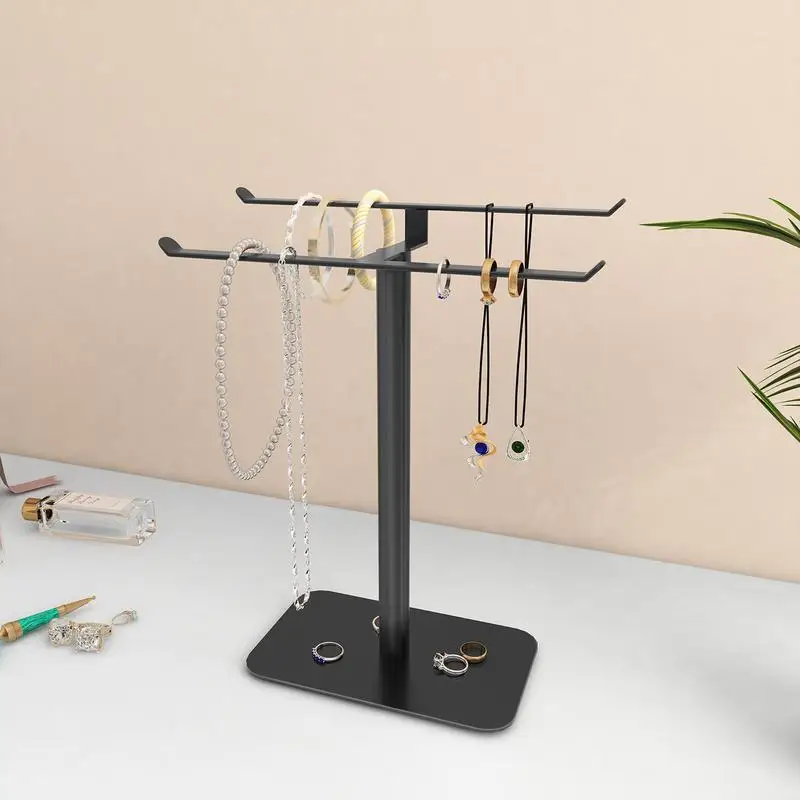 Necklace And Bracelet Organizer 2-Tiers Earring Holder Stand Jewelry Display Stand Anti-Skid Jewelry Storage Holder Jewelry