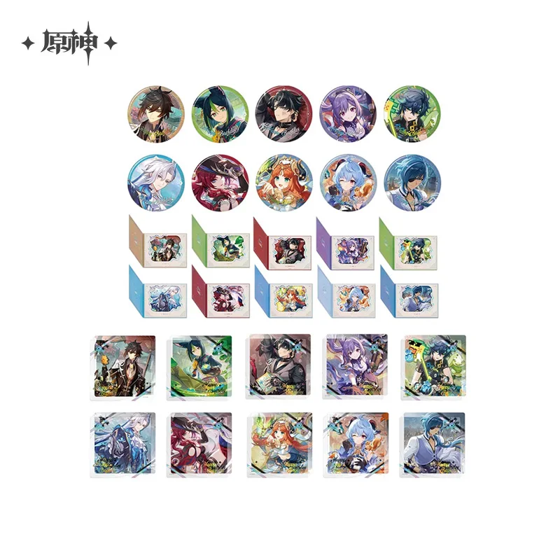 Presale Sunsyea Genshin Impact Official Merch miHoYo Original 2025 Birthday Series 4 Acrylic Coaster Badge Wriothesley Zhongli