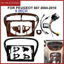 9 INCH For Peugeot 607 2004-2010 Car Radio Accessories Stereo Android Player 2 Din Head Unit Casing Frame Fascia Panel Frame