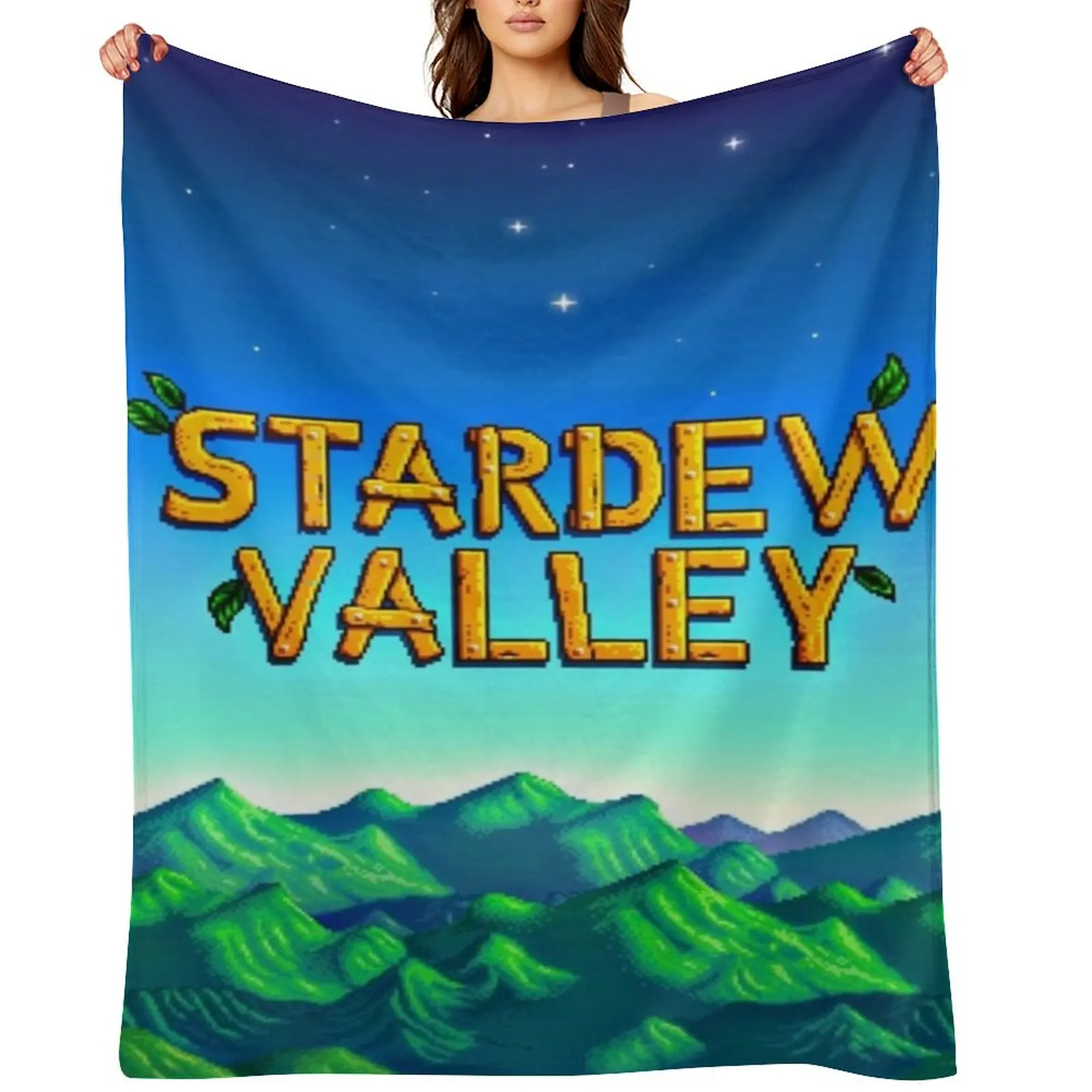

Stardew valley title Throw Blanket Comforter Shaggy Luxury Brand Plush Blankets