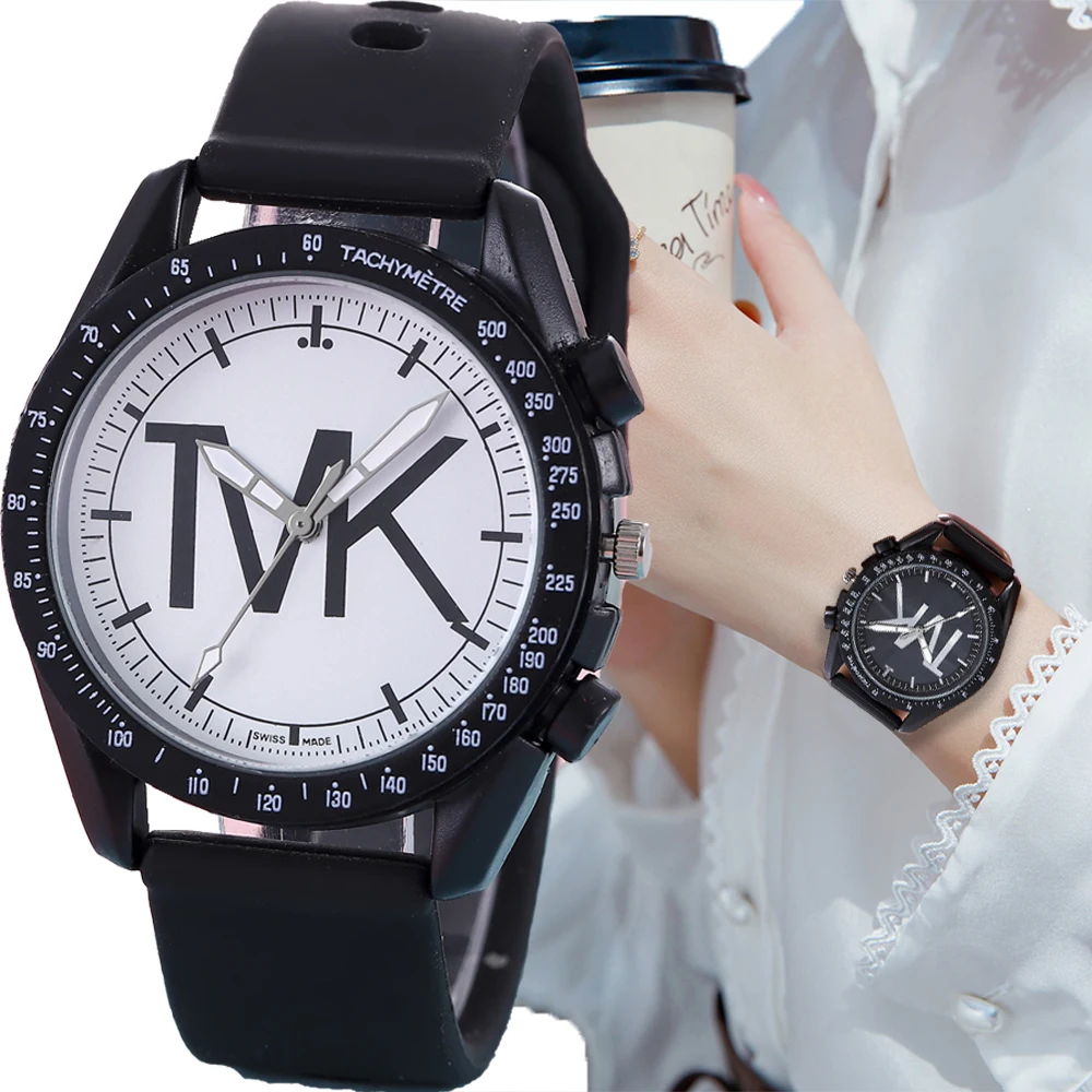 

TVK Brand New Women's Wristwatch Fashion Trendy Sport Casual Style Silicone Strap Scale Quartz Ladies Watch Student Clock